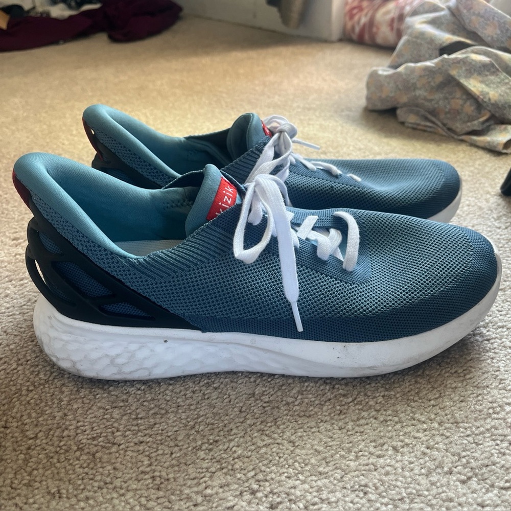 Kizik Athens Hands Free Slip On Teal Blue Wide Sneakers Shoes Mens Size 9.5